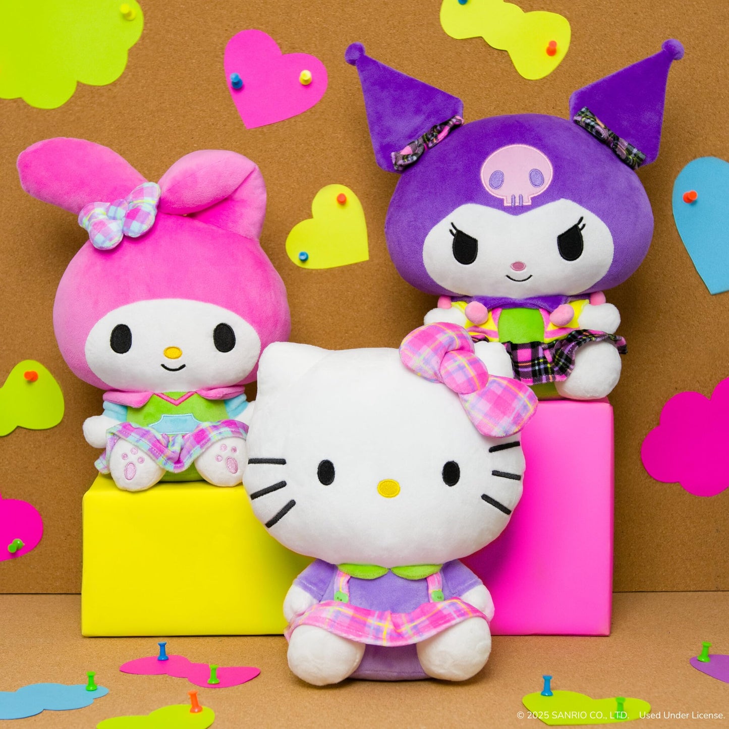 Jazwares Hello Kitty and Friends, 12-Inch Kuromi Neon Plush - Officially Licensed Sanrio Product from Ages 6+
