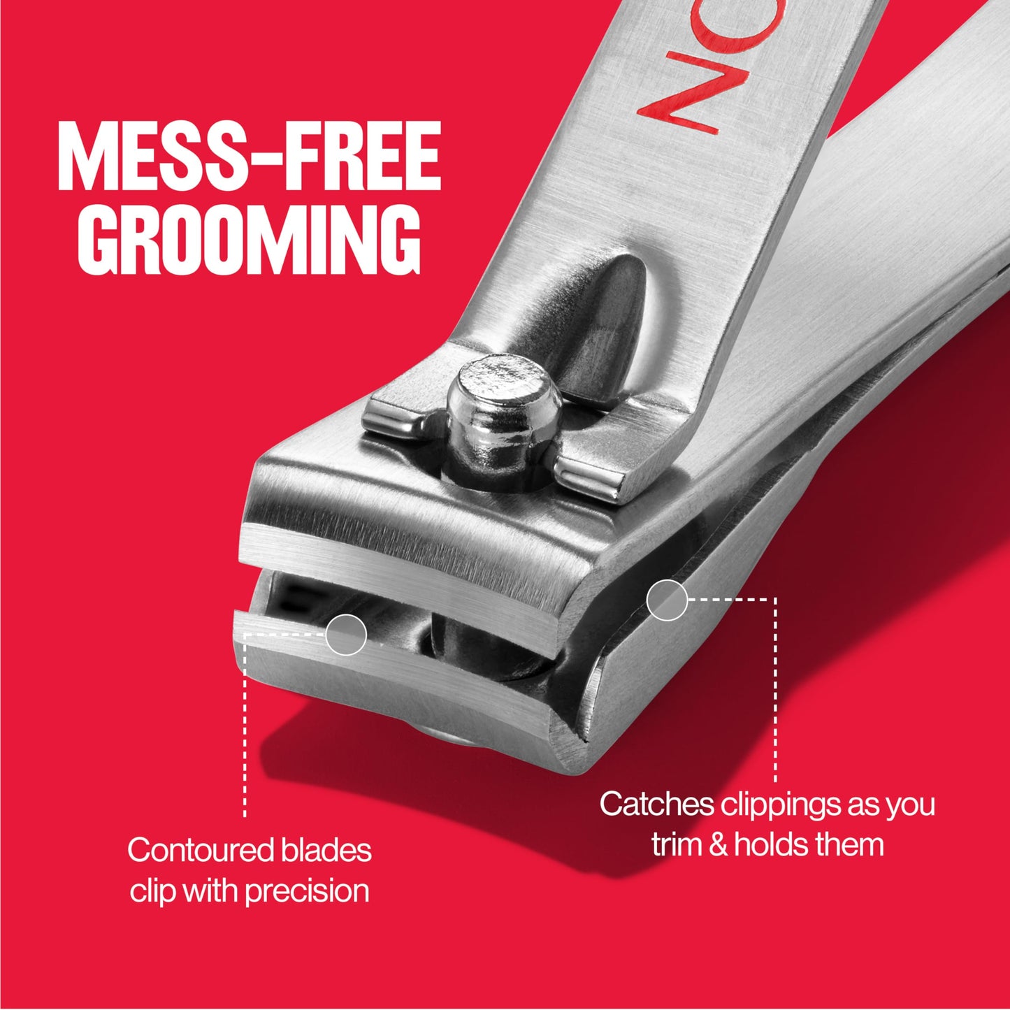Revlon Catch-All Nail Clipper, Manicure Tool with a Contoured Blade & Built-in Nail Catcher for Mess-Free Grooming, 1 Count
