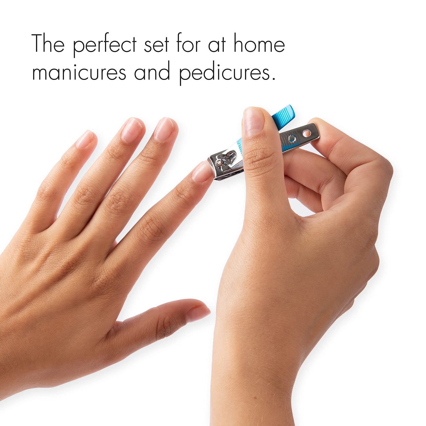 TRIM Azure Collection Clipper Set - Precision-Ground Cutting Edges for Clean, Even Cuts - Convenient and Easy to Use - Perfect for at-Home Manicures