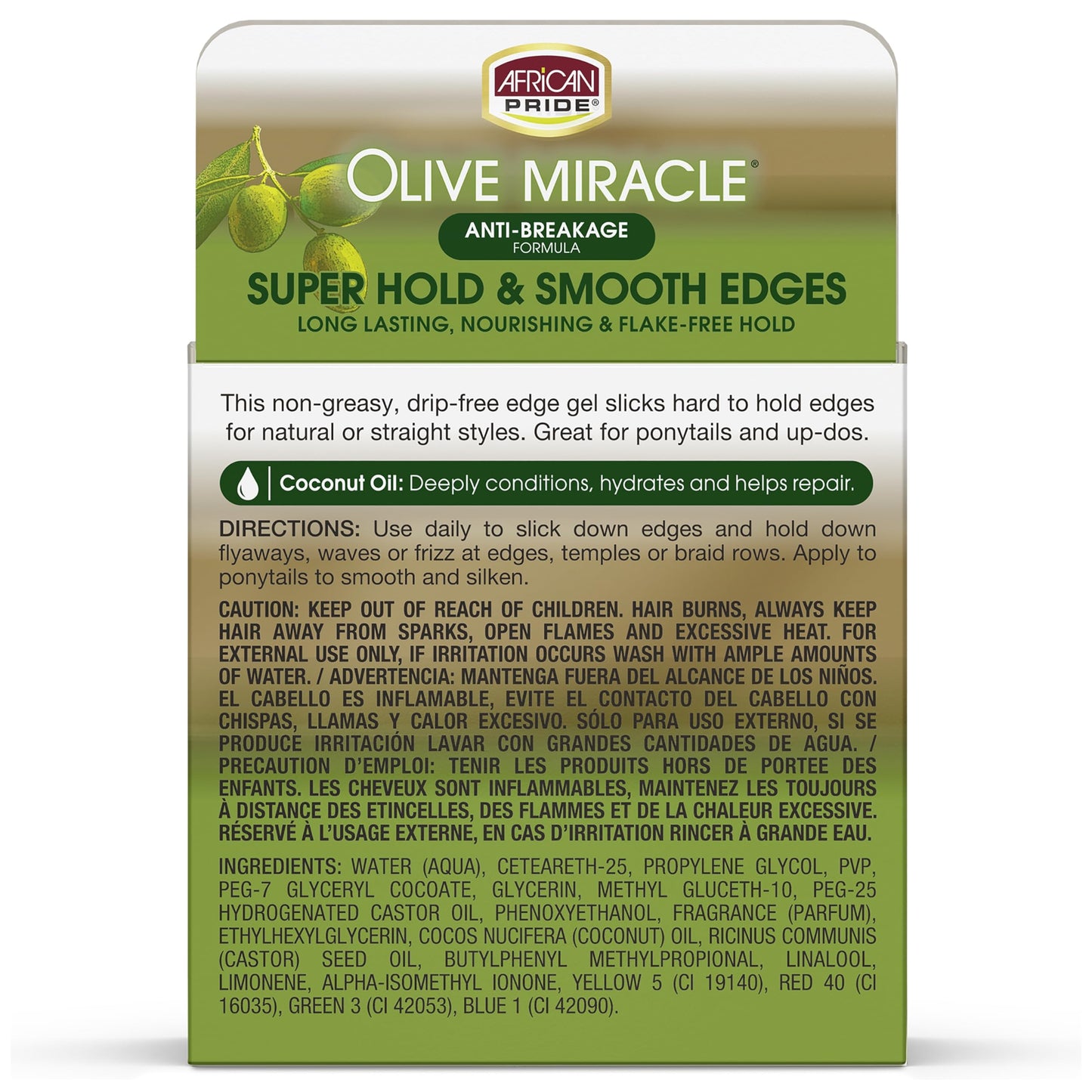 African Pride Olive Miracle Silky Smooth Edges 2.25 Ounce (66ml) (2 Pack)