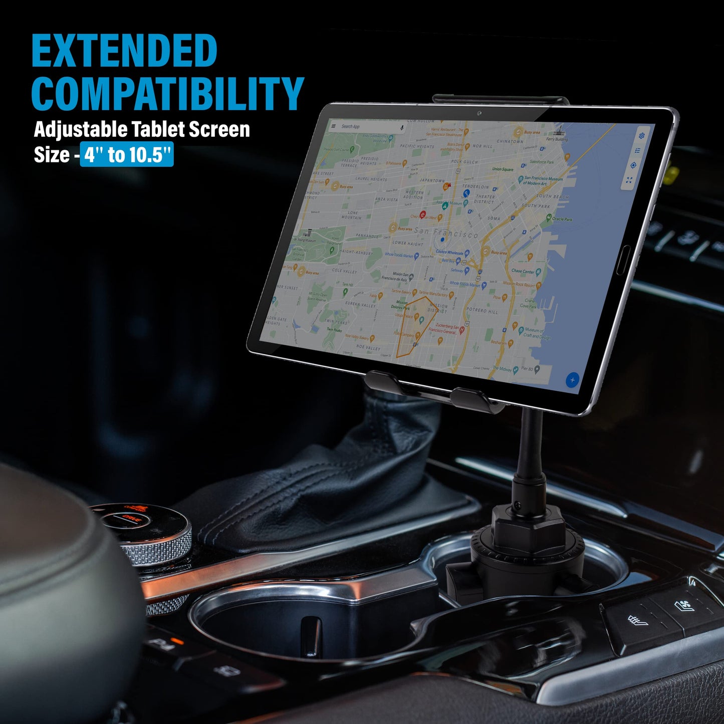 Fast Track USA Car Cup Holder Phone Mount 2 in 1 Cup Holder Tablet Mount & Cup Phone Holder for Car with Adjustable Base - iPad Car Holder, Tablet…