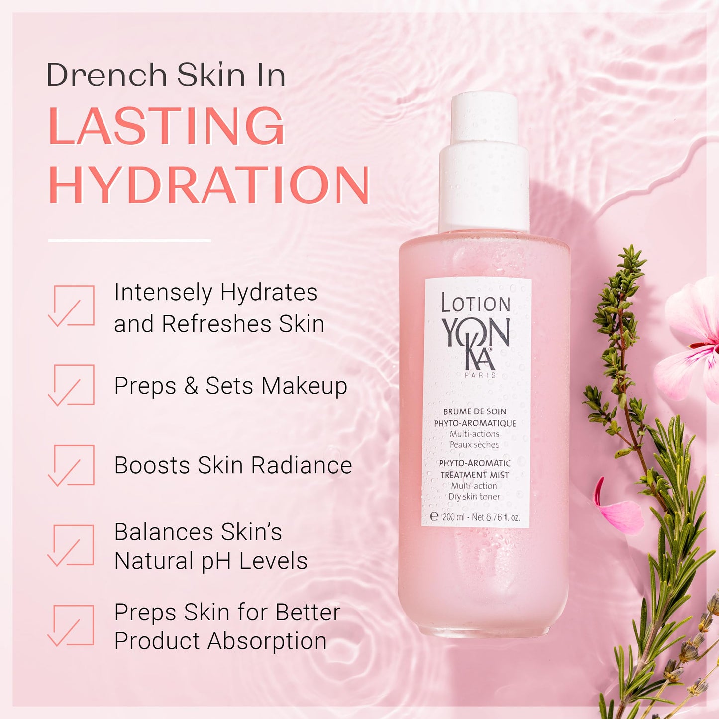 Yon-Ka PS Hydrating Face Toner | Calming Daily Face Mist with Botanical Plant Extracts for Dry & Sensitive Skin | Minimizes Pores and Treats Redness |