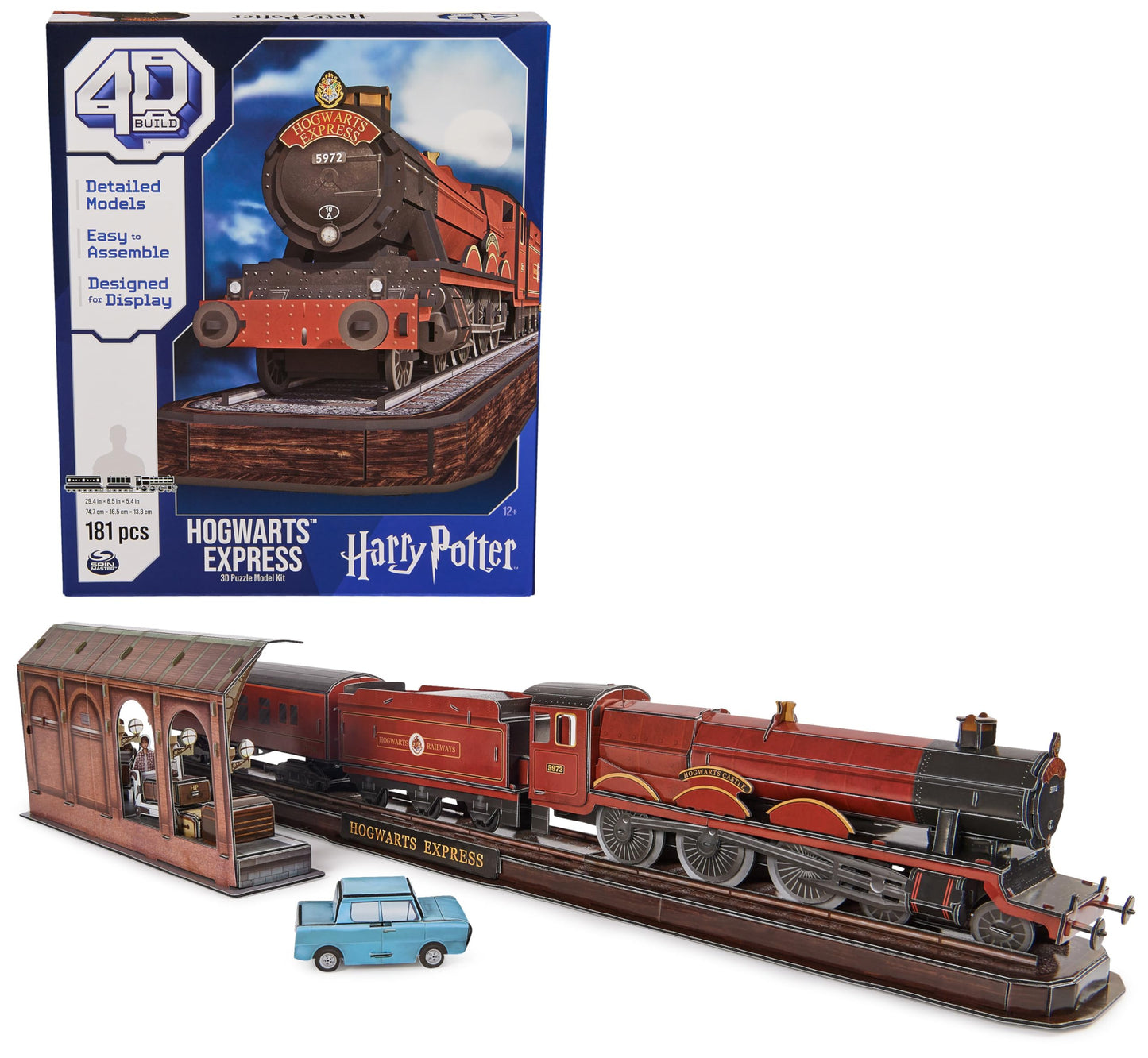 4D Build, Harry Potter Hogwarts Express 3D Puzzle Model Kit 181 Pcs 2.5 Ft Wide | Harry Potter Gifts Desk Decor | 3D Puzzles for Adults & Teens 12+