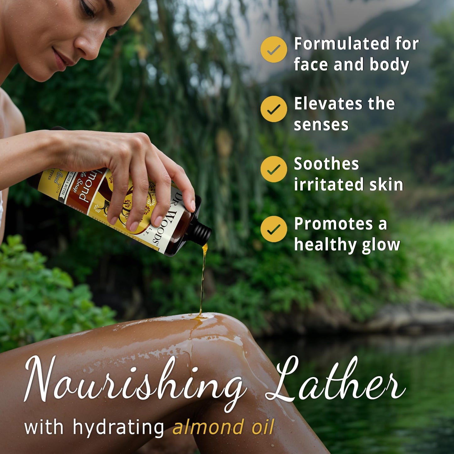 Dr. Woods Almond Liquid Castile Soap - Castile Soap with Pure Almond Oil, Body Wash for Men and Women, Organic Shea Butter, Natural Cleaner for Face