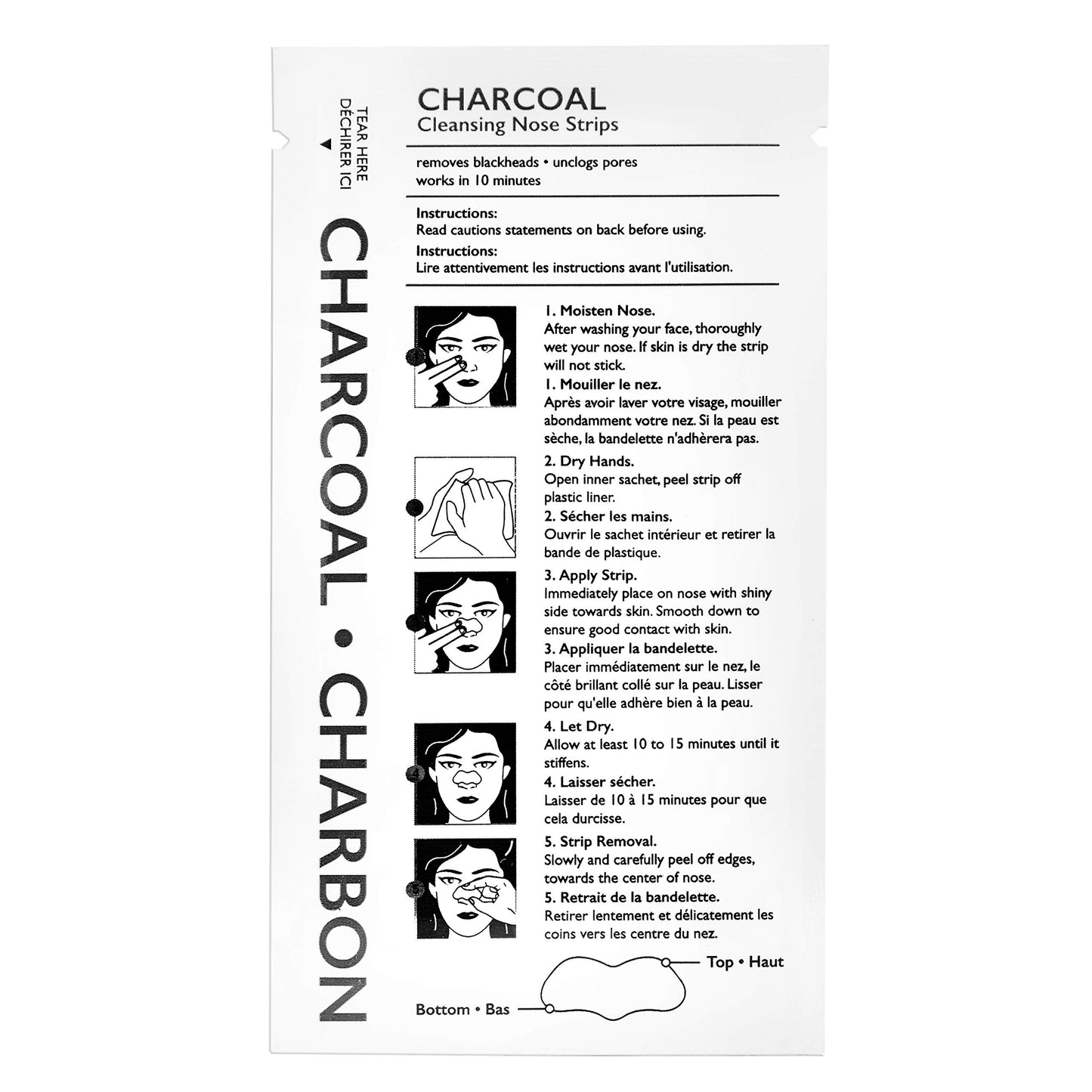 SpaScriptions Charcoal Cleansing Nose Strips - 8 Strips Included