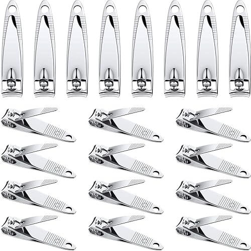 20 Pieces Stainless Steel Nail Clippers Set Fingernail and Toenail Clipper Portable Sturdy Nail Clippers for Men and Women