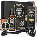 Beard Growth Kit - Beard Kit for Men, Beard Growth Oil (2oz), Beard Balm, Beard Comb, Massager for Spot/Patchy Beard - Christmas, Anniversary
