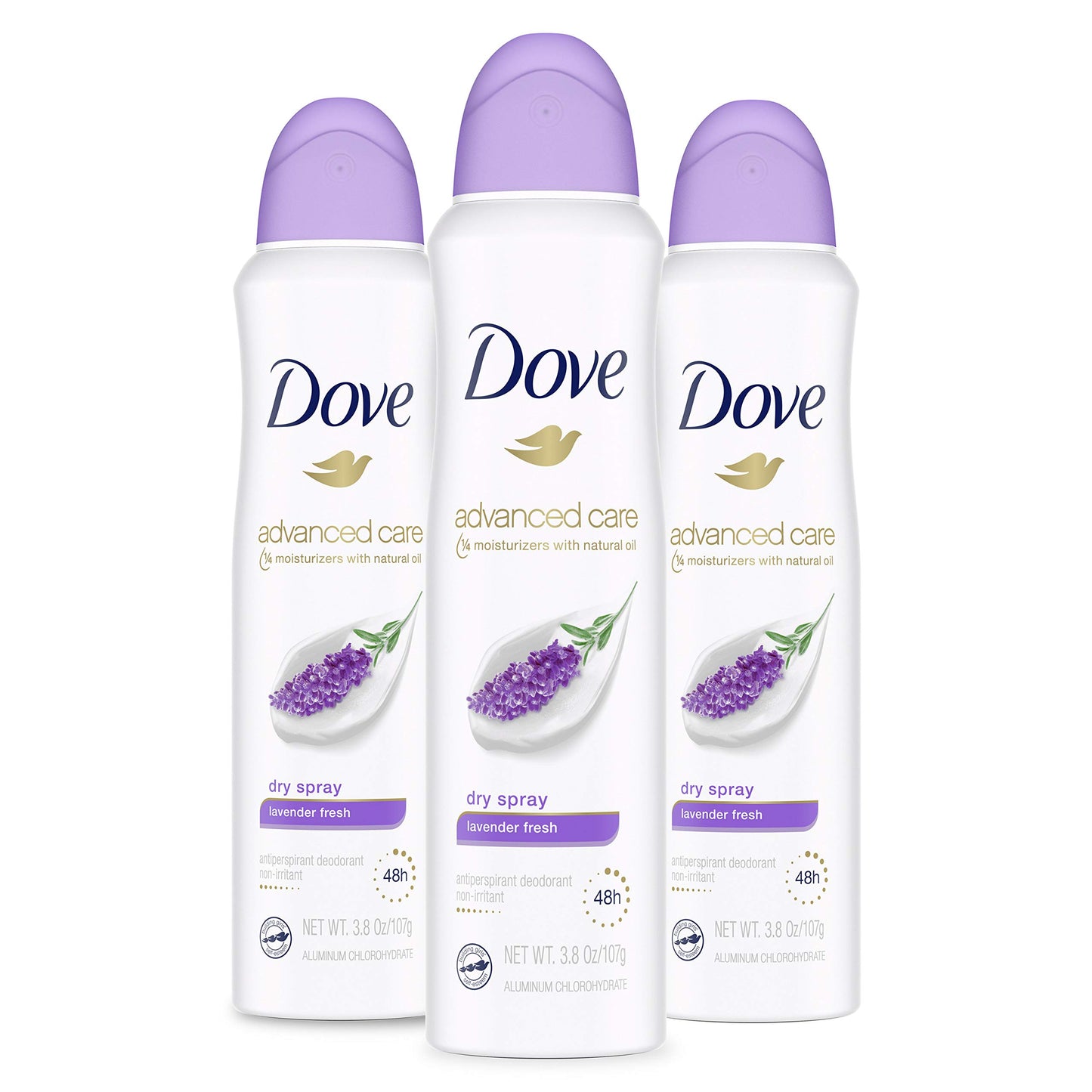 Dove Advanced Care Antiperspirant Deodorant Dry Spray 48 Hours of Sweat and Odor Protection Lavender Fresh Antiperspirant Spray With ¼ Moisturizers Beauty and Personal Care Dove