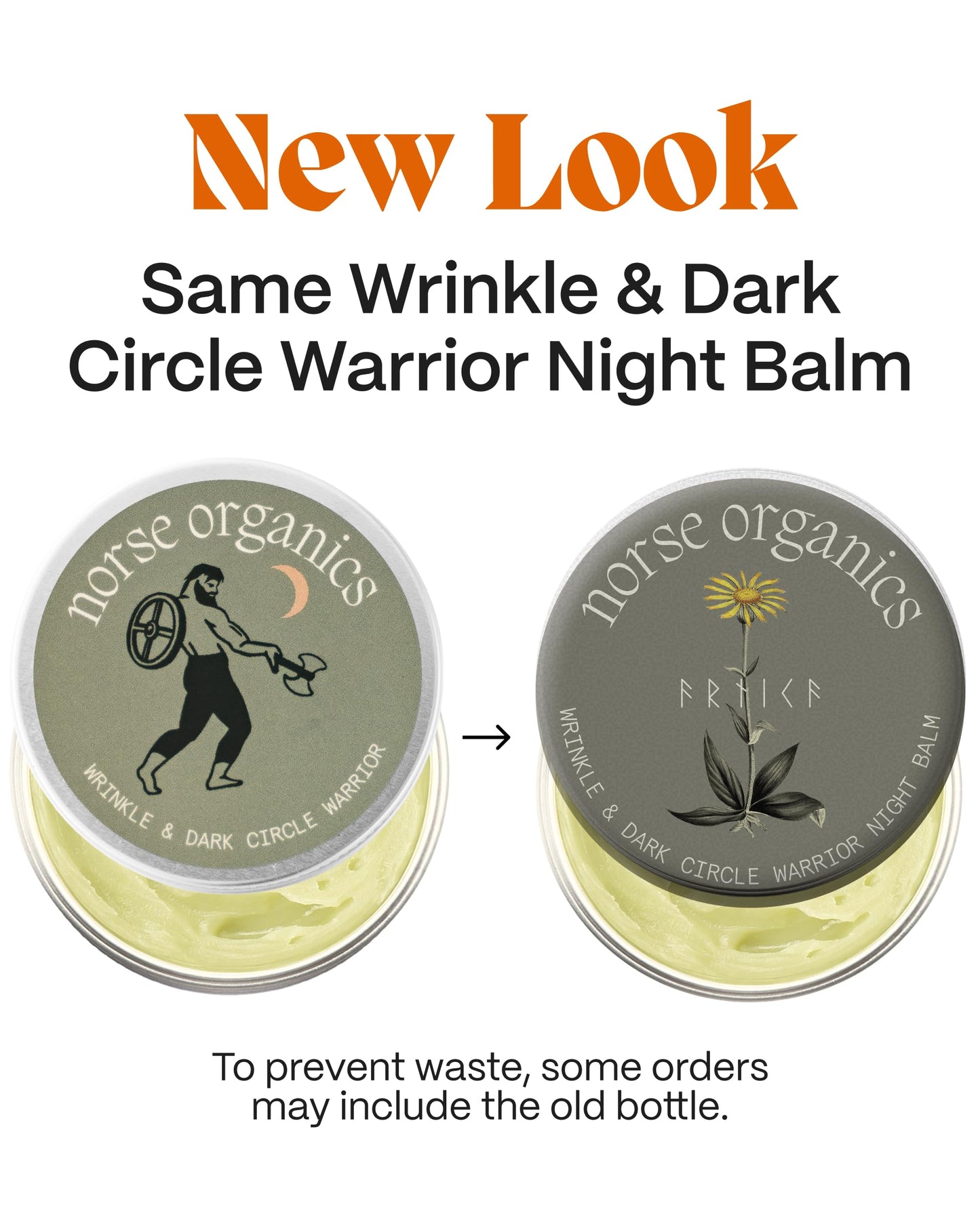 Norse Organics Wrinkle & Dark Circle Warrior Balm | Arctic Herbs & Beeswax Eye Face Cream | Arnica Thistle Sea Buckthorn | Natural Formula for All