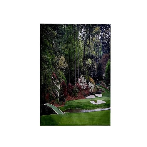 3D Rose Augusta's Amen Corner Golf Course-Golfers On Bridge Towel, 15" x 22", White