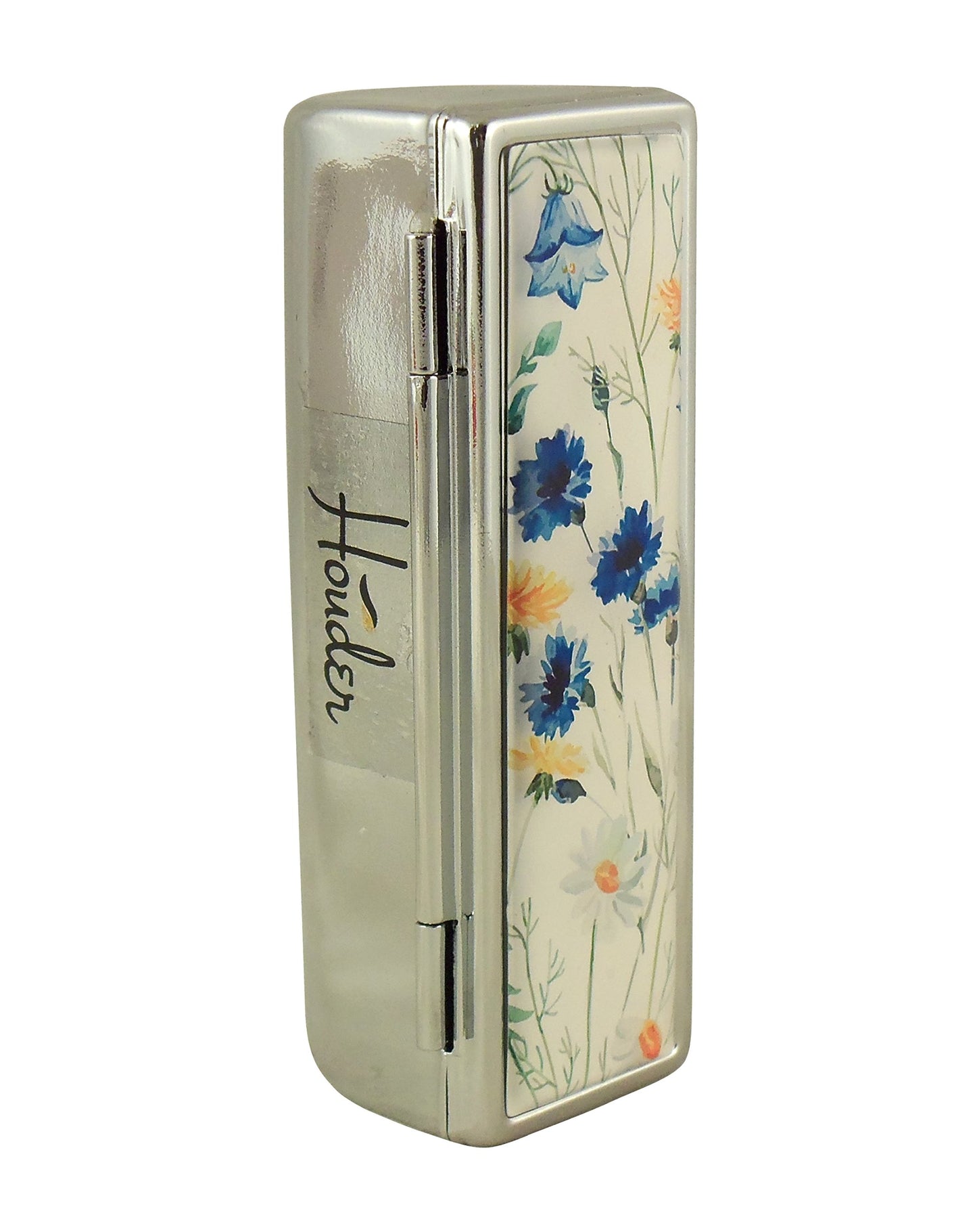 Houder Designer Lipstick Case with Mirror for Purse - Decorative Lipstick Holder with Gift Box - Velvet Lined - Protect Your Lipsticks in Style (Blue