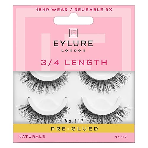 Eylure Pre-Glued Wispy Light Texture Eyelashes, No.117, Twin Pack