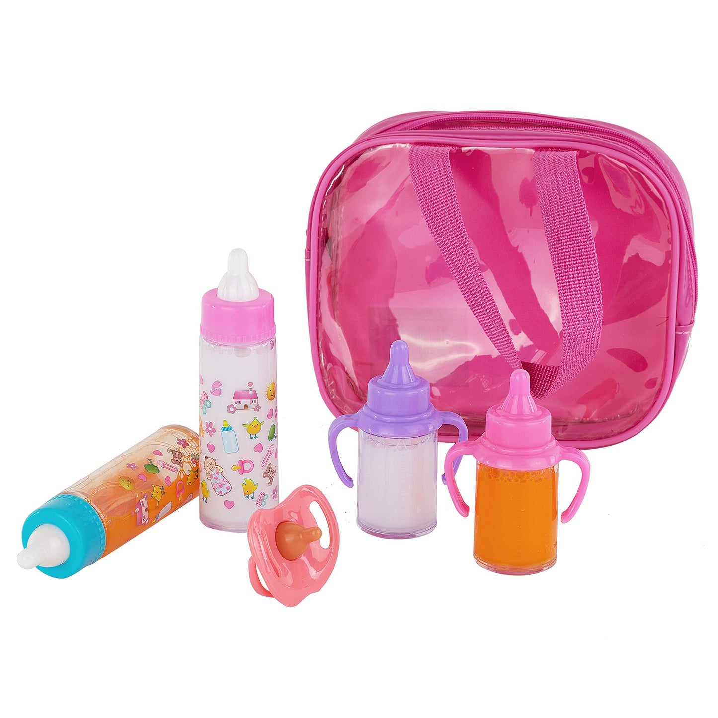 fash n kolor® My Sweet Baby Disappearing Doll Feeding Set – 6-Piece Baby Doll Care Kit with Bottles & Pacifiers
