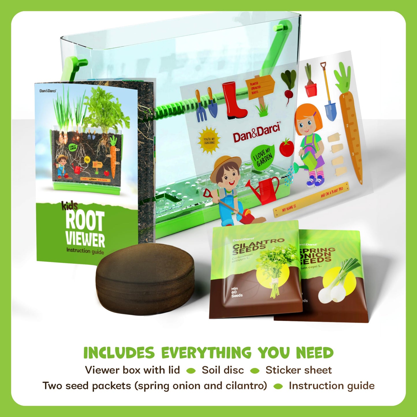 Dan&Darci Root Viewer Kit for Kids – Grow Your Own Plant STEM Science & Craft Set, Fun Gardening Gift for Boys & Girls Ages 4–8