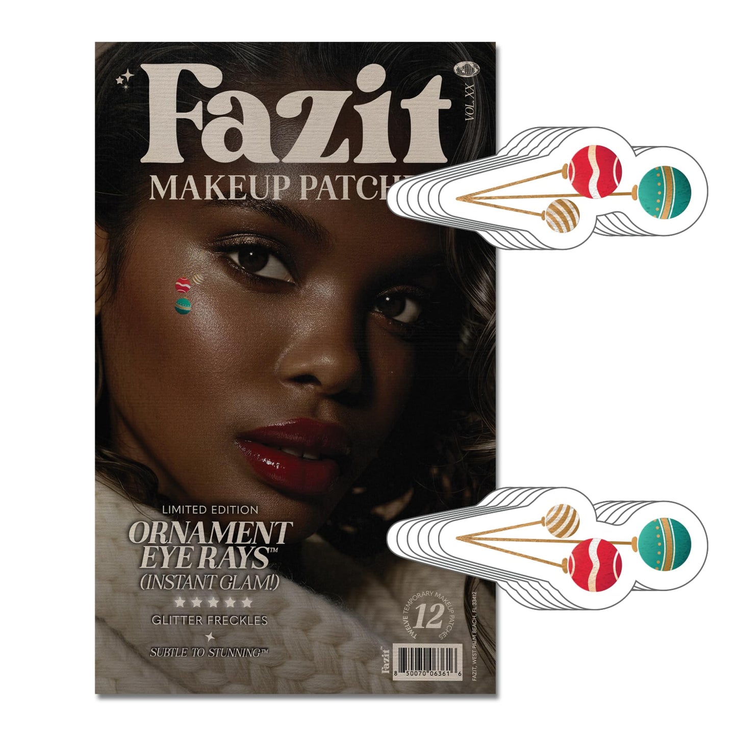Fazit Makeup Patches - Ornament Eye Rays - Glow Up Make-Up Patches - Cute Glitter Makeup Accessories for Women - Cosmetic Glitter for Face