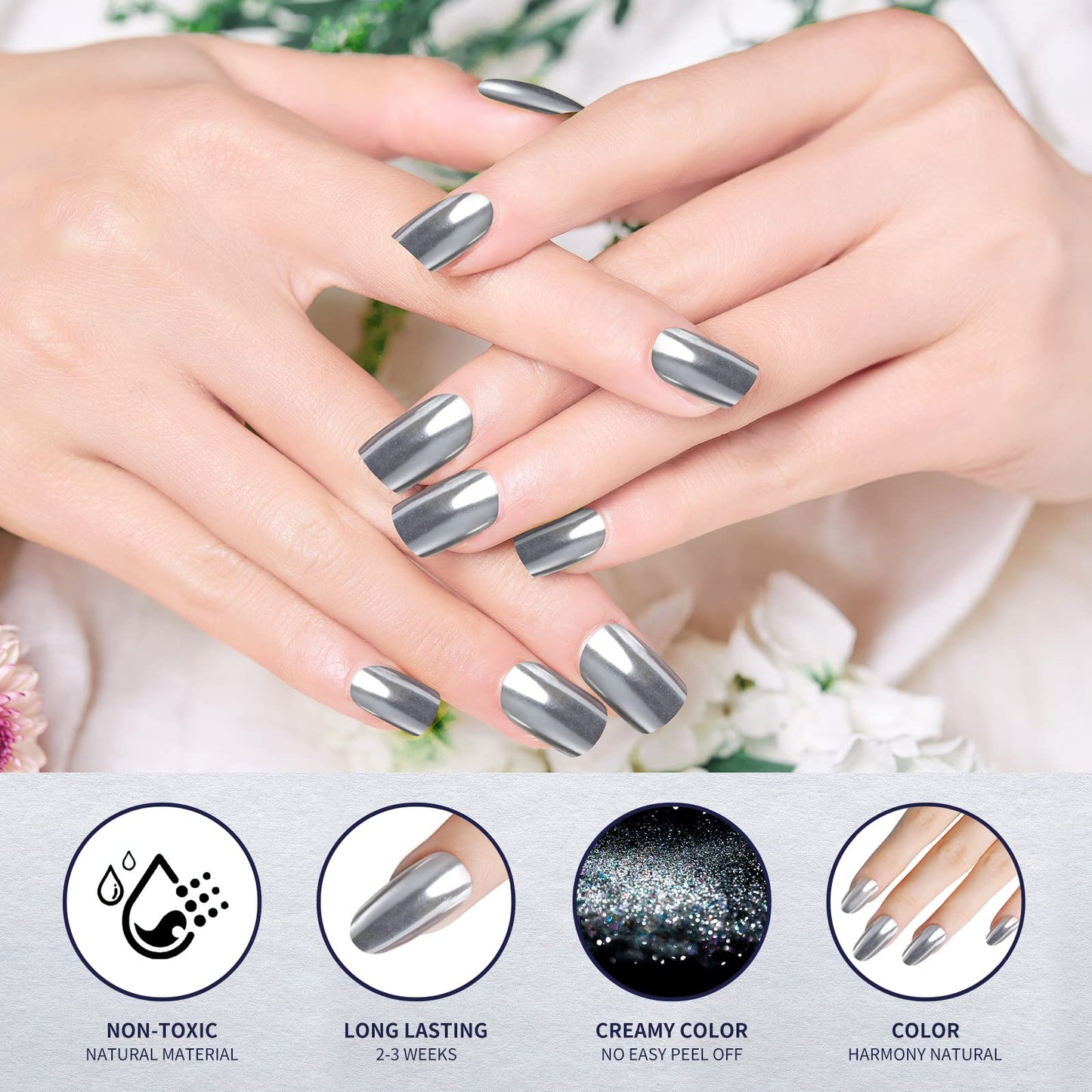 Artdone 36 Jars Chrome Nail Powder Nail Art Fimo Decoration Metallic Mirror Effect Holographic Aurora Chameleon Pigment Powder 1g/Jar Pearl for Resin Beauty and Personal Care Artdone