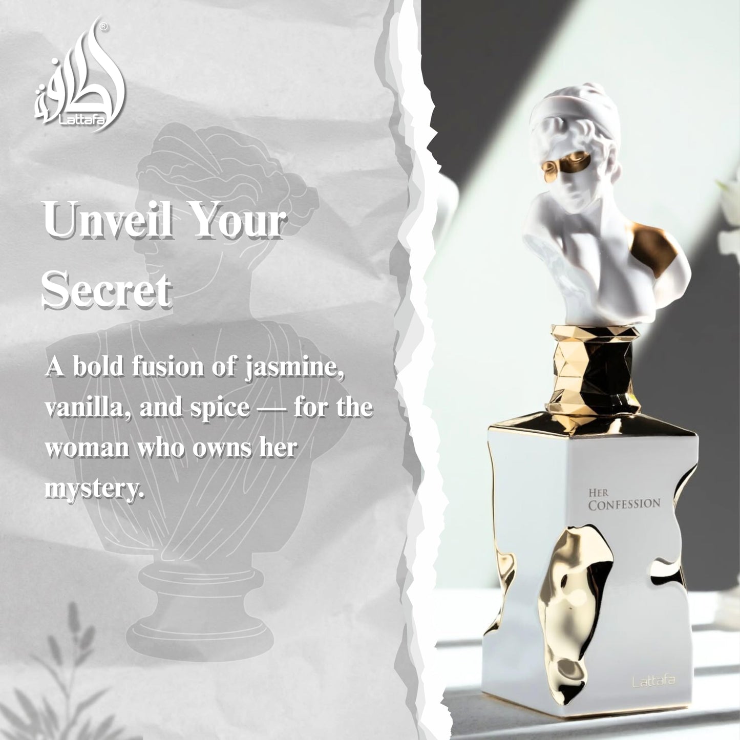 Lattafa Her Confession - Vanilla, Floral, Amber, Musk - Eau de Parfum Long-Lasting Fragrance for Women, 3.40 Ounce / 100 ml Beauty and Personal Care Lattafa