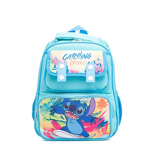 Ruz - Stitch 12 Inch Pre-School backpack with Padded Back and Adjustable Straps, Medium, Blue, A28240