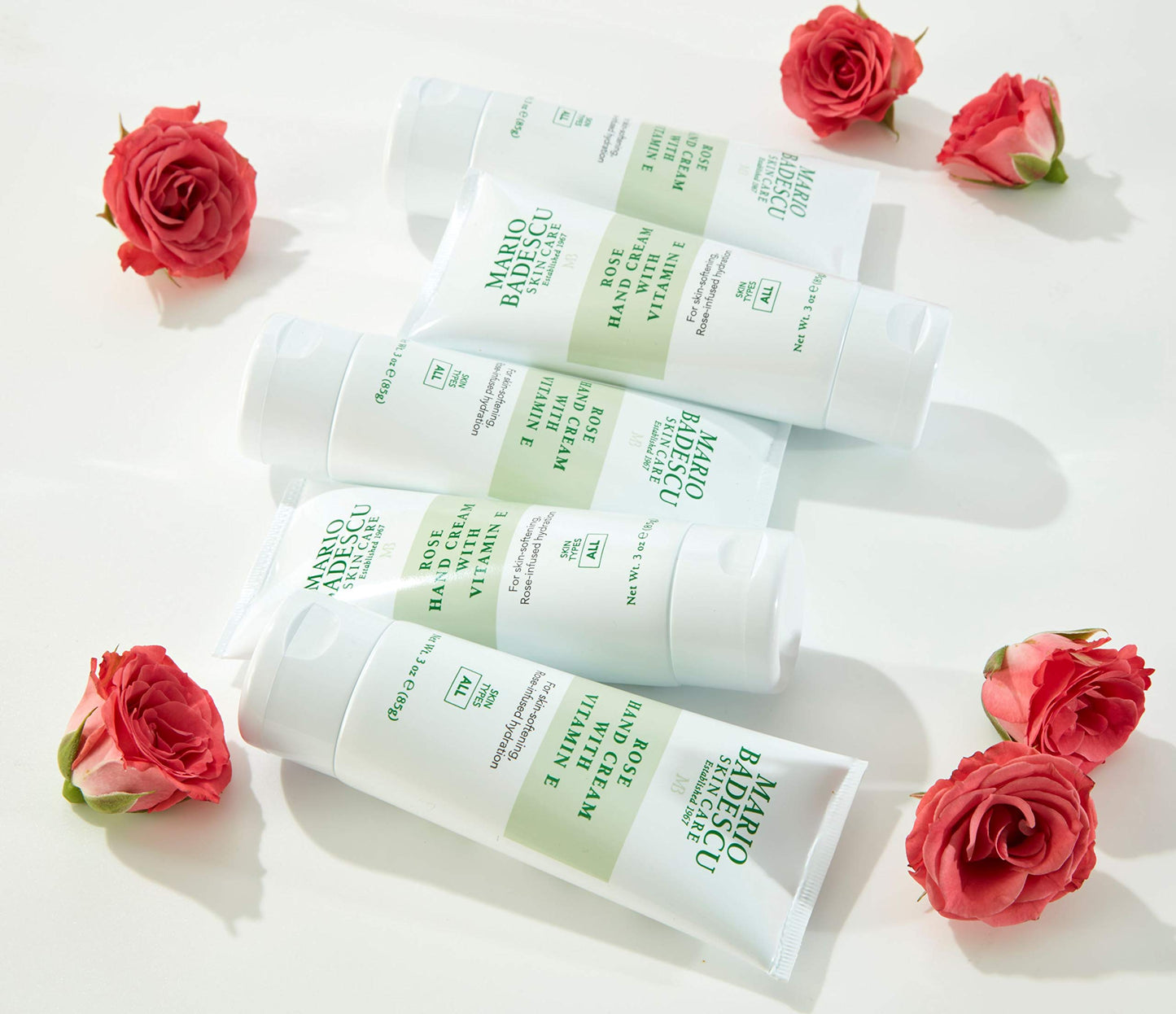 Mario Badescu Rose Hand Cream with Vitamin E for Men and Women, Non-Greasy, Light and Fast-Absorbing Hand Cream for Dry Cracked Hands, Ideal for All