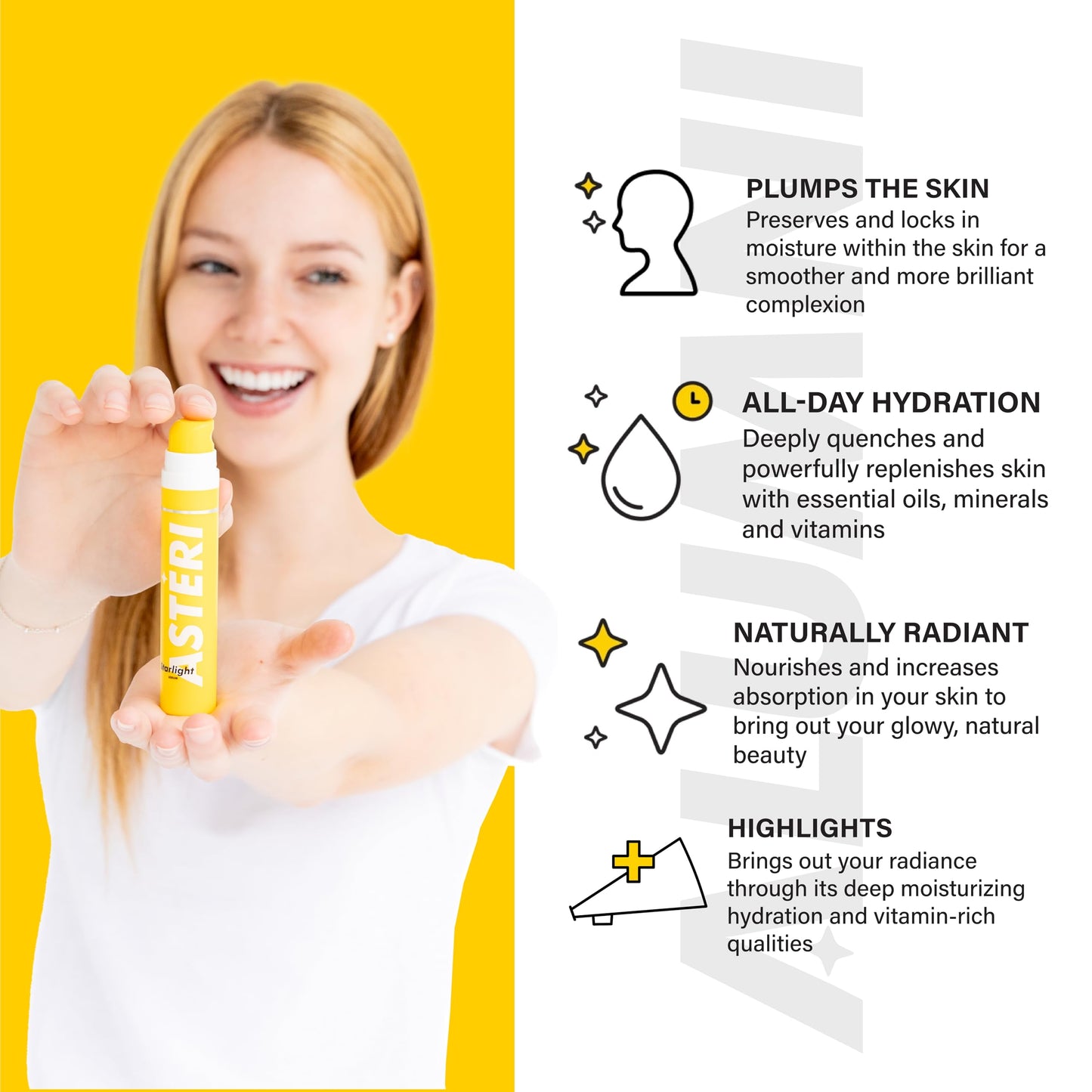 Alumni Skincare Starlight - .98 oz Vitamin C Face Serum w/ Niacinamide, Vitamin A, B, E, & K - Hydrating & Refreshing Serum - Gentle Facial Care