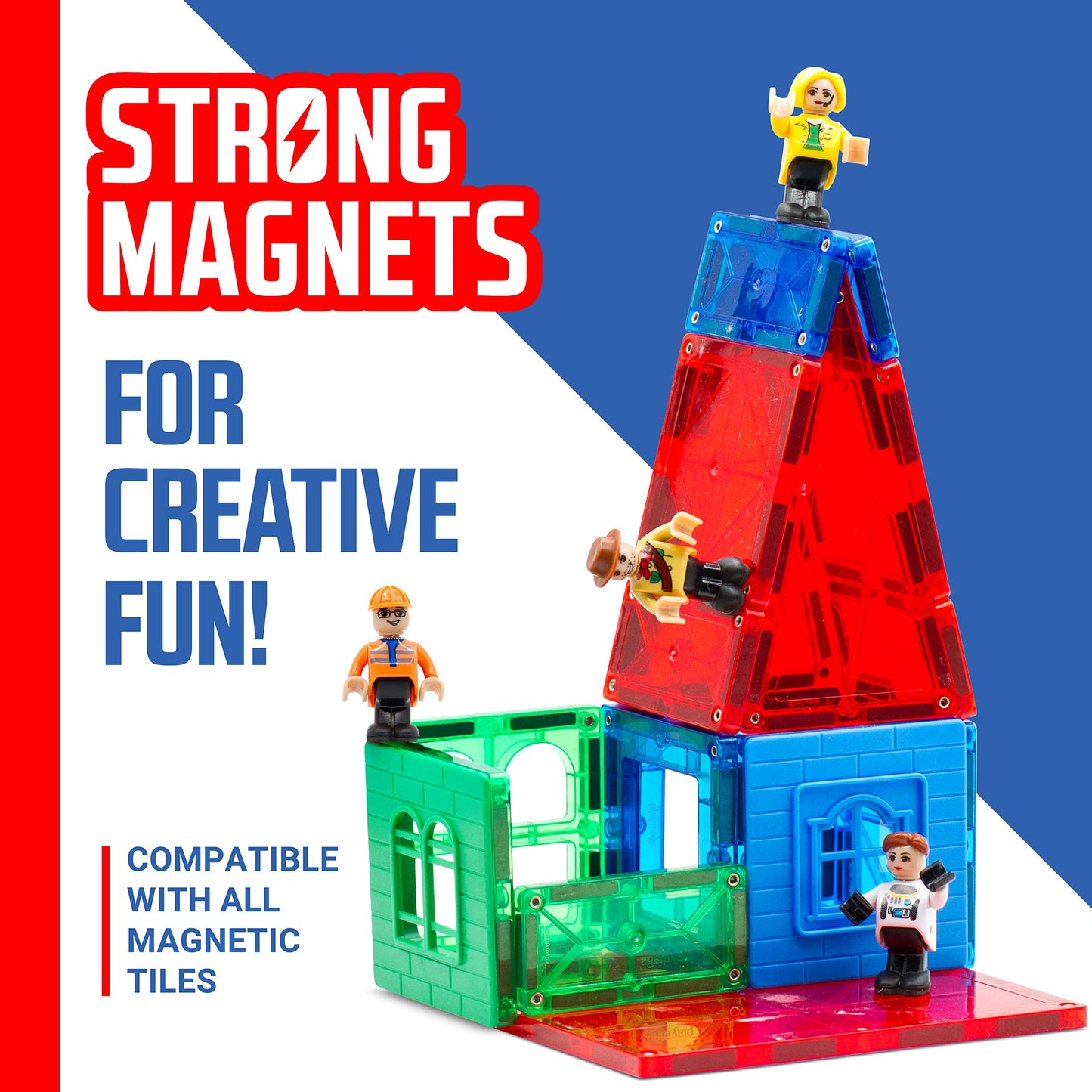 Playmags Magnetic Figures 15pc Set – Community Play People for Magnetic Tiles, STEM Learning Toys & Expansion Accessories Pack