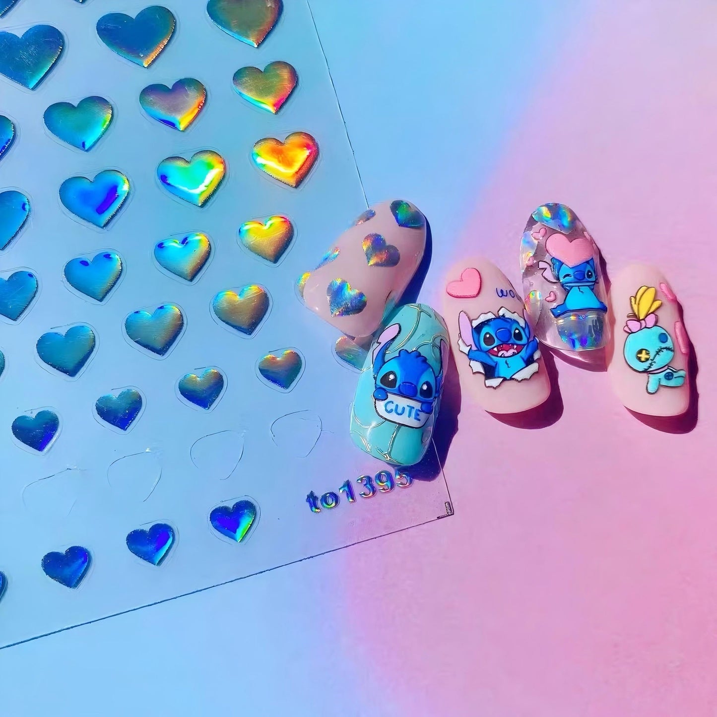 Dedyel 5D Embossed Cute Nail Art Stickers Cartoon Kawaii Design Anime Self Adhesive Nail Stickers for Women Kids Girls Nails Art Decorations