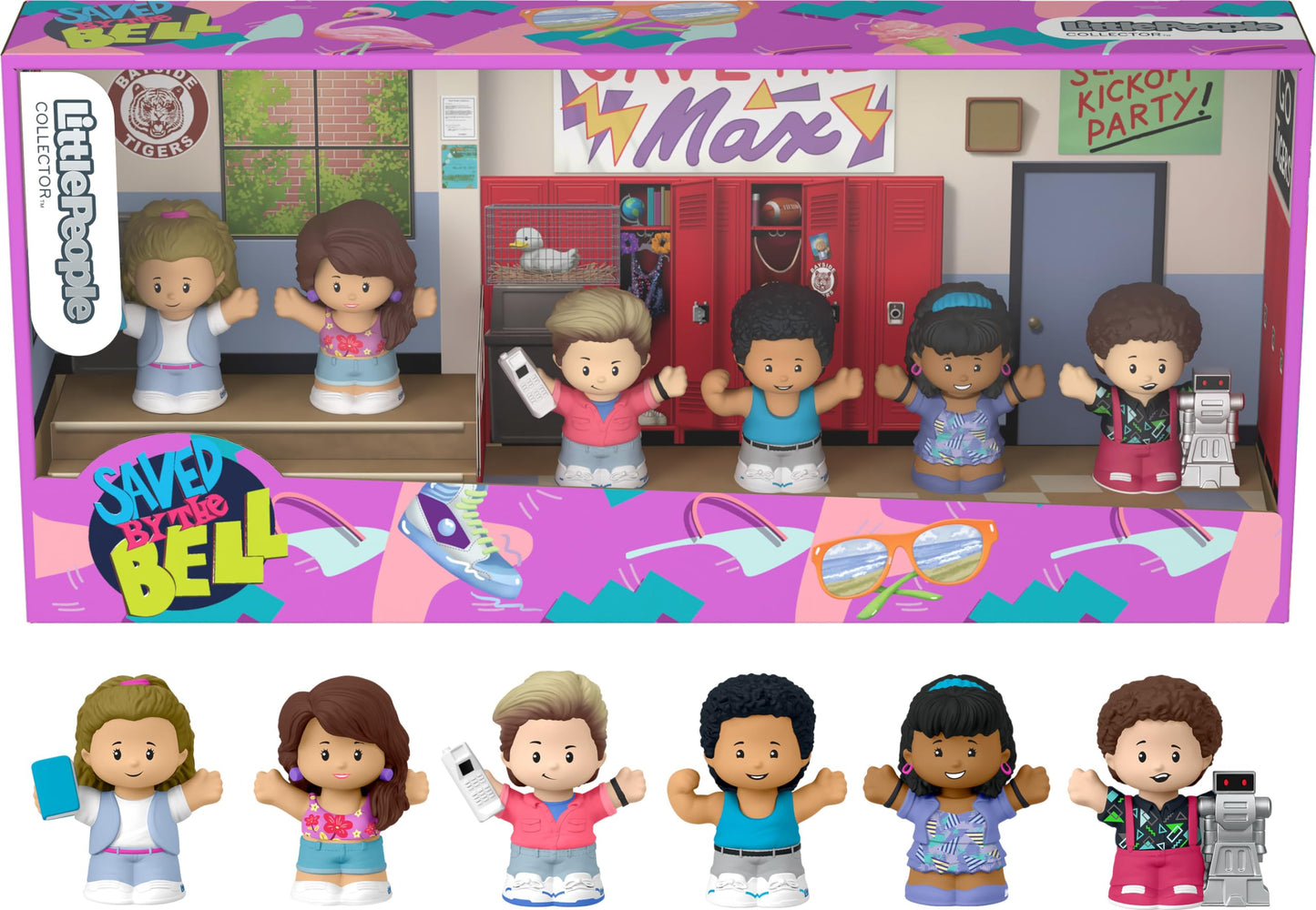 Little People Collector Saved by The Bell Special Edition Set, 6 Figures for Adults & Fans in a Display Package