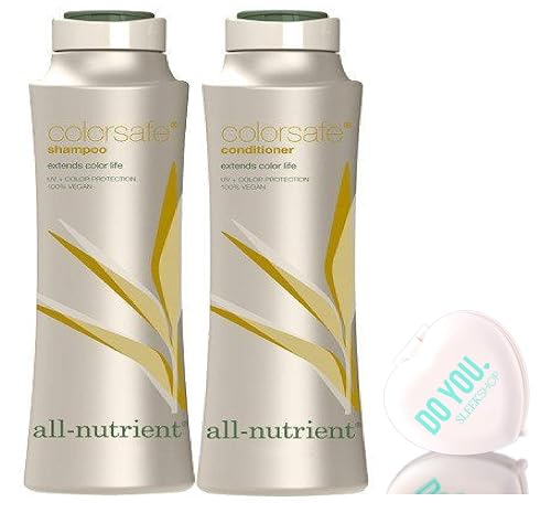 All Nutrient COLOR SAFE Shampoo & Conditioner DUO Set, extends color life (with Sleek Compact Mirror) (25 oz / 750ml Large DUO Kit)