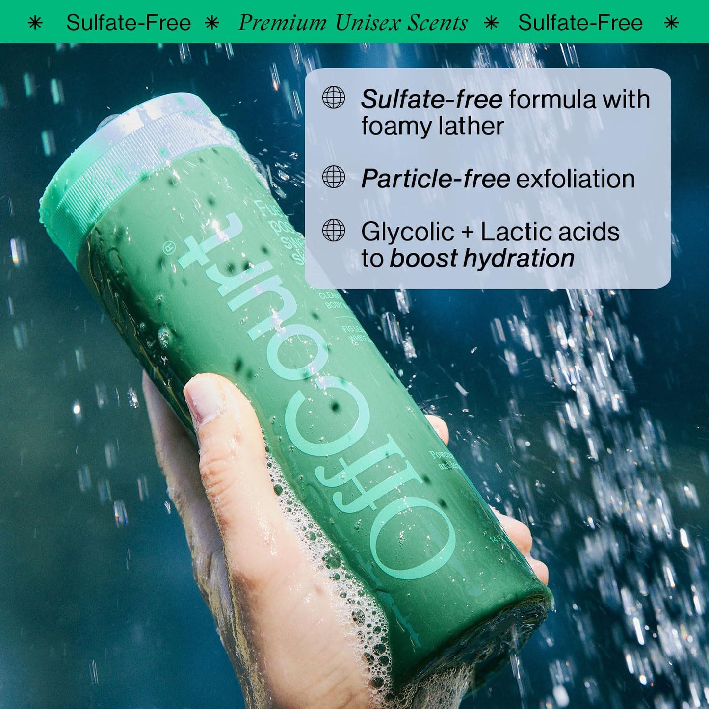 OffCourt Sulfate-Free Body Wash for Men & Women - Non-Drying Exfoliator with Glycolic & Lactic Acids Leaves Skin Fresh & Smooth with Fig Leaves Beauty & Personal Care OffCourt