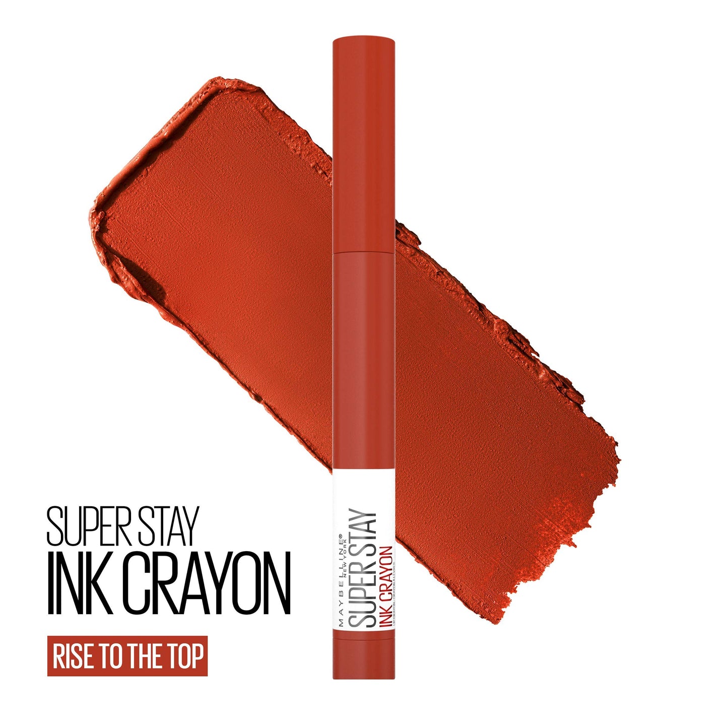 Maybelline Super Stay Ink Crayon Lipstick Makeup, Precision Tip Matte Lip Crayon with Built-in Sharpener, Longwear Up To 8Hrs, Rise To The Top, Burnt