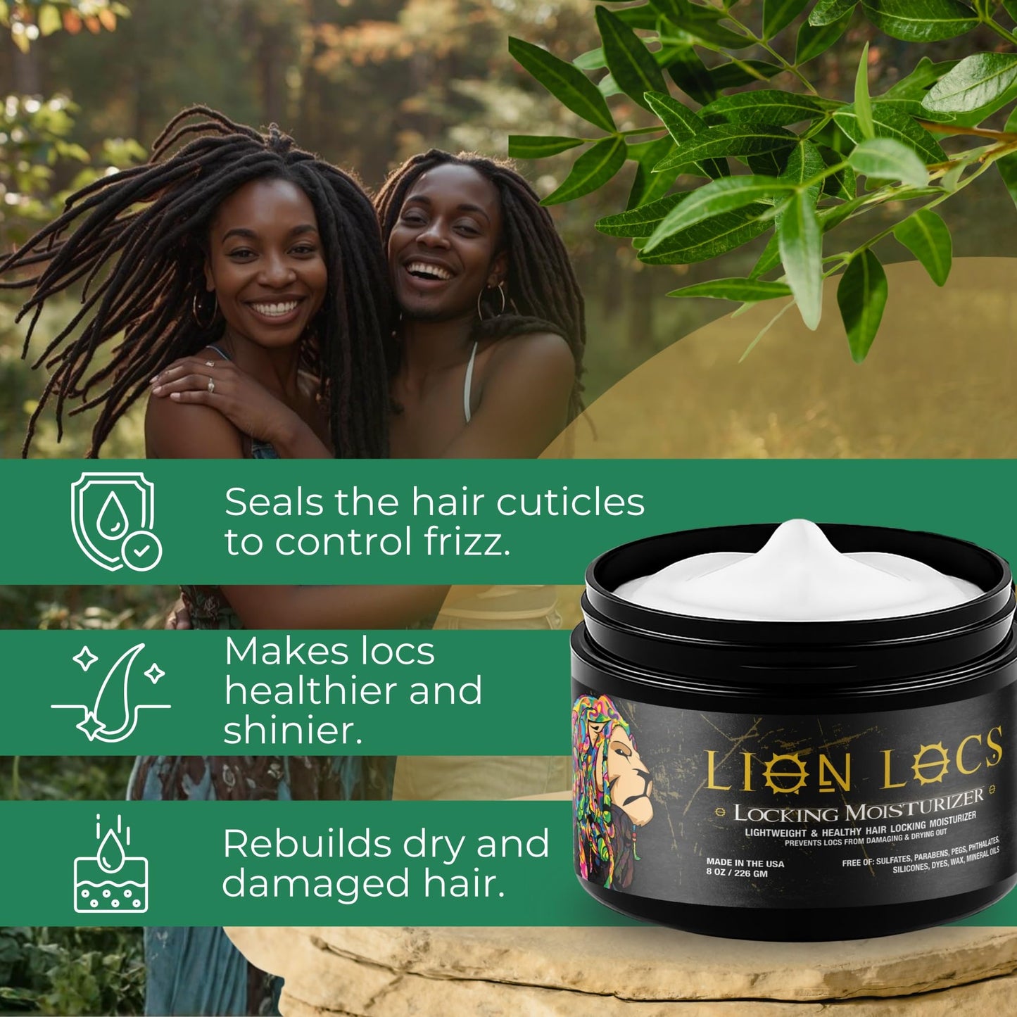 Lion Locs Hair Locking Dreads Moisturizer for Dreadlocks, Locks, Microlocs, Interlocks, Braids, Fauxlocs, Sisterlocks | - Large Container Residue