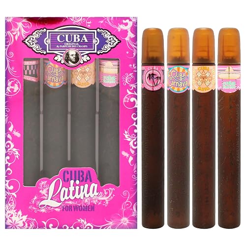 Champs Cuba Latino Collection By Champs For Women Gift Set (Eau De Parfum Spray 1.17-Ounce/35 Ml of Carnaval, Cactus, Maya & Copacabana)
