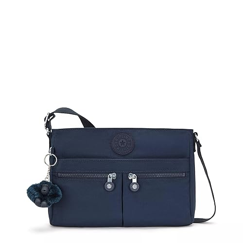 Kipling womens Women's New Angie Handbag, Lightweight Bag, Nylon Travel Crossbody Bag, Blue Bleu 2, 10.5 L X 8 H X 2 D US
