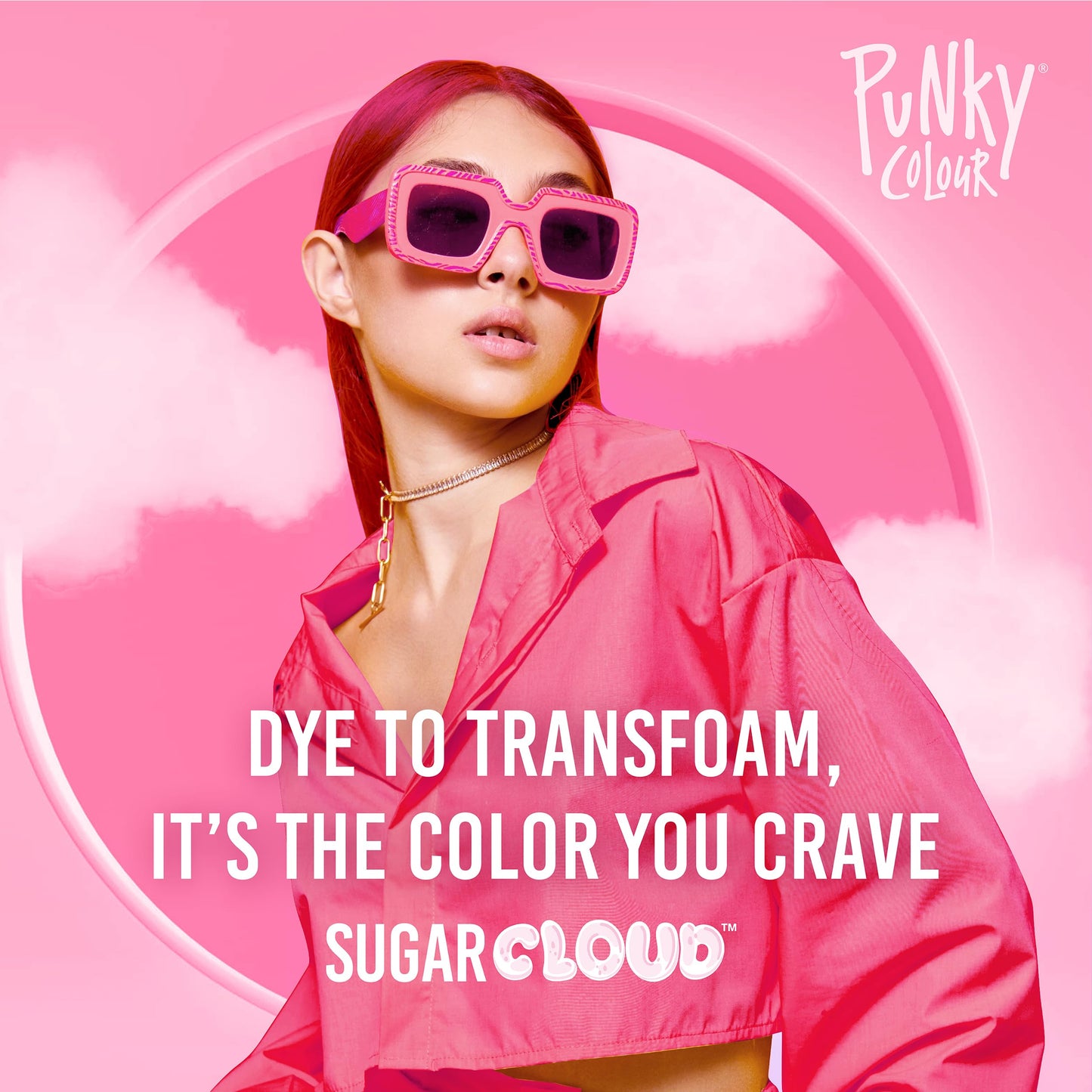 Punky Sugar Cloud Semi-Permanent Foam Hair Color, Candyfloss - Vibrant Hair Dye for Long-Lasting Color, Easy Application Foam Hair Dye, 6 Fl Oz