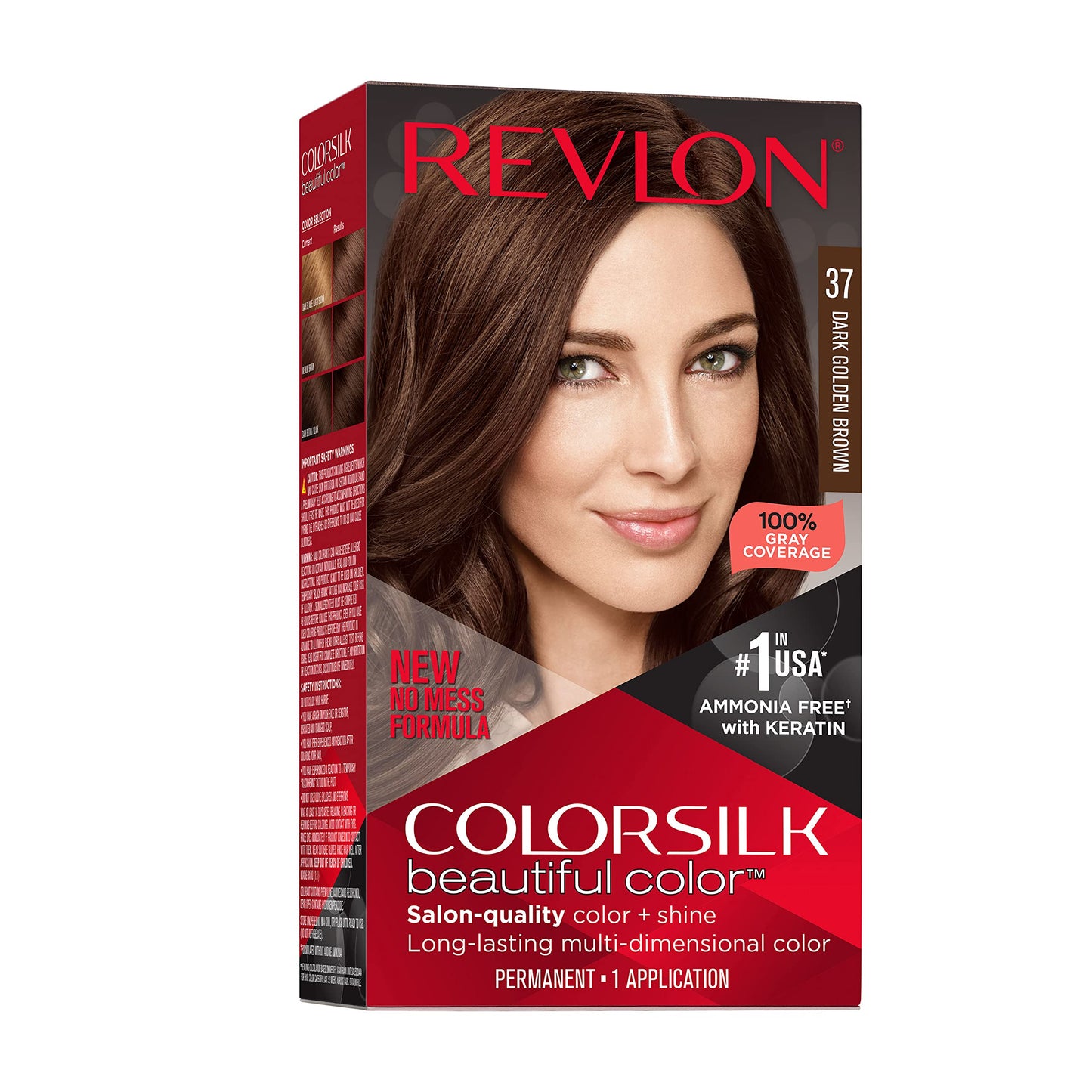 Revlon Colorsilk Beautiful Color Permanent Hair Color, Long-Lasting High-Definition Color, Shine & Silky Softness with 100% Gray Coverage, Ammonia