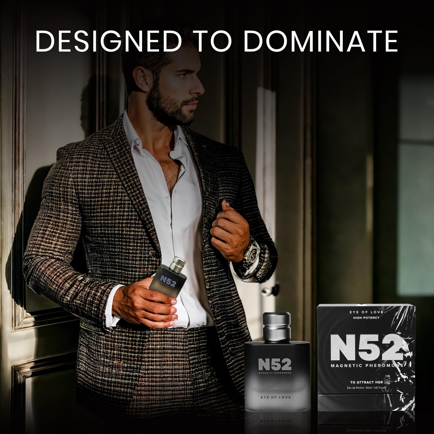Eye of Love N52 Magnetic Pheromone Cologne for Men - Citrus Lavender Scent with Amber & Cedarwood - High Concentration Parfum Fragrances Beauty & Personal Care EOL EYE OF LOVE