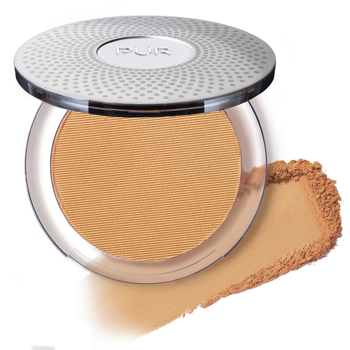 PUR Beauty 4-in-1 Pressed Mineral Makeup Powder Foundation with SPF 15 - Concealer & Finishing Compact Pressed Powder for Face - Buildable Medium