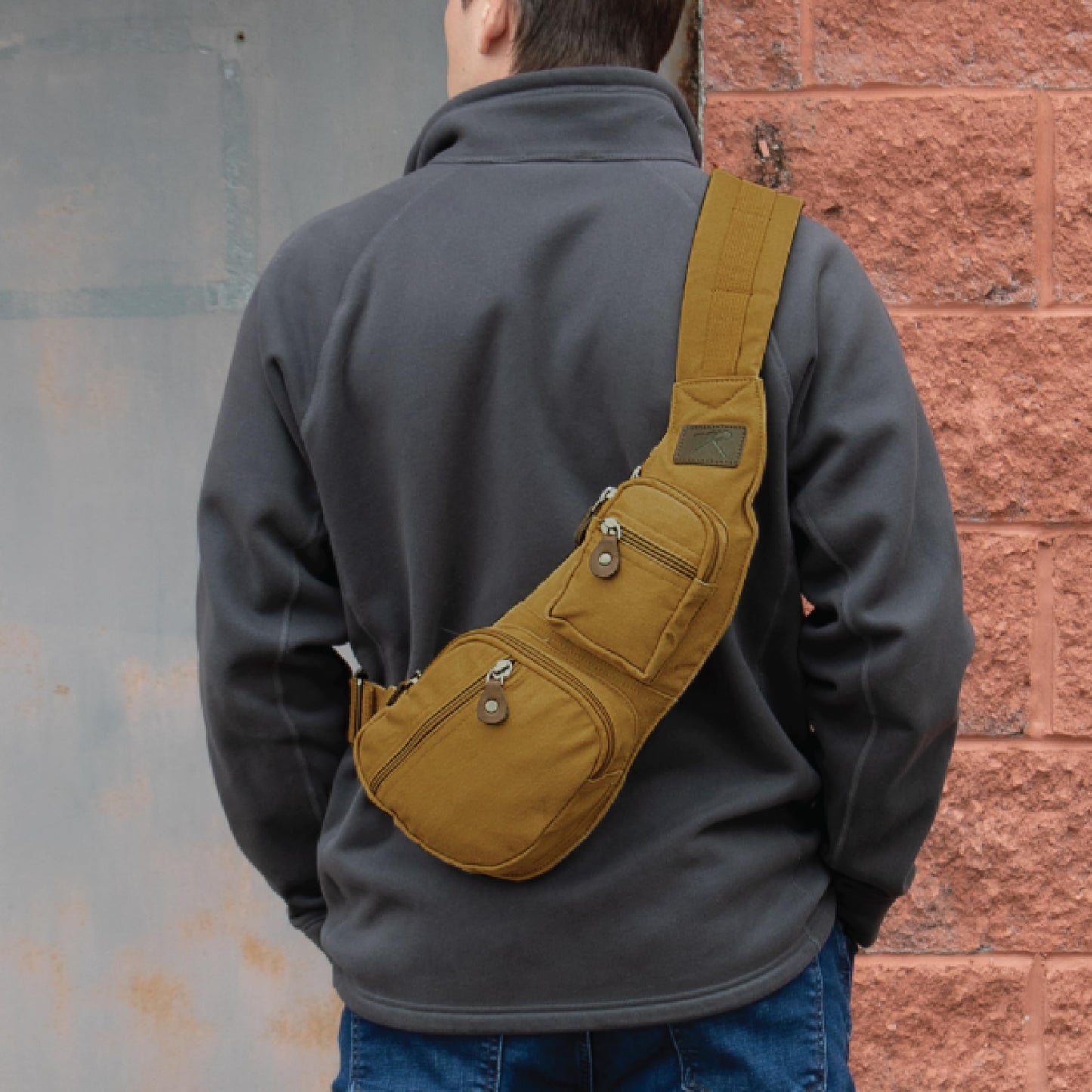 Rothco Vintage Canvas Crossbody Sling Bag - Compact Travel Shoulder Backpack 2L Storage, Olive Drab