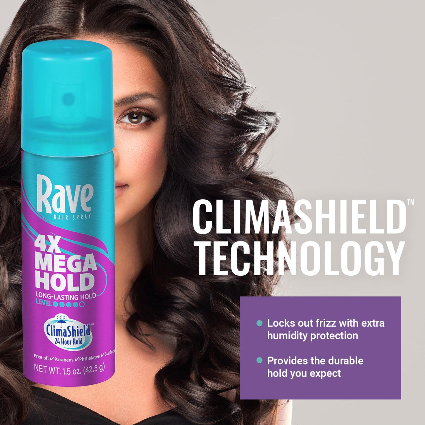 Rave Hair Spray Aerosol Mega, 1 Count, 1.5 Oz.