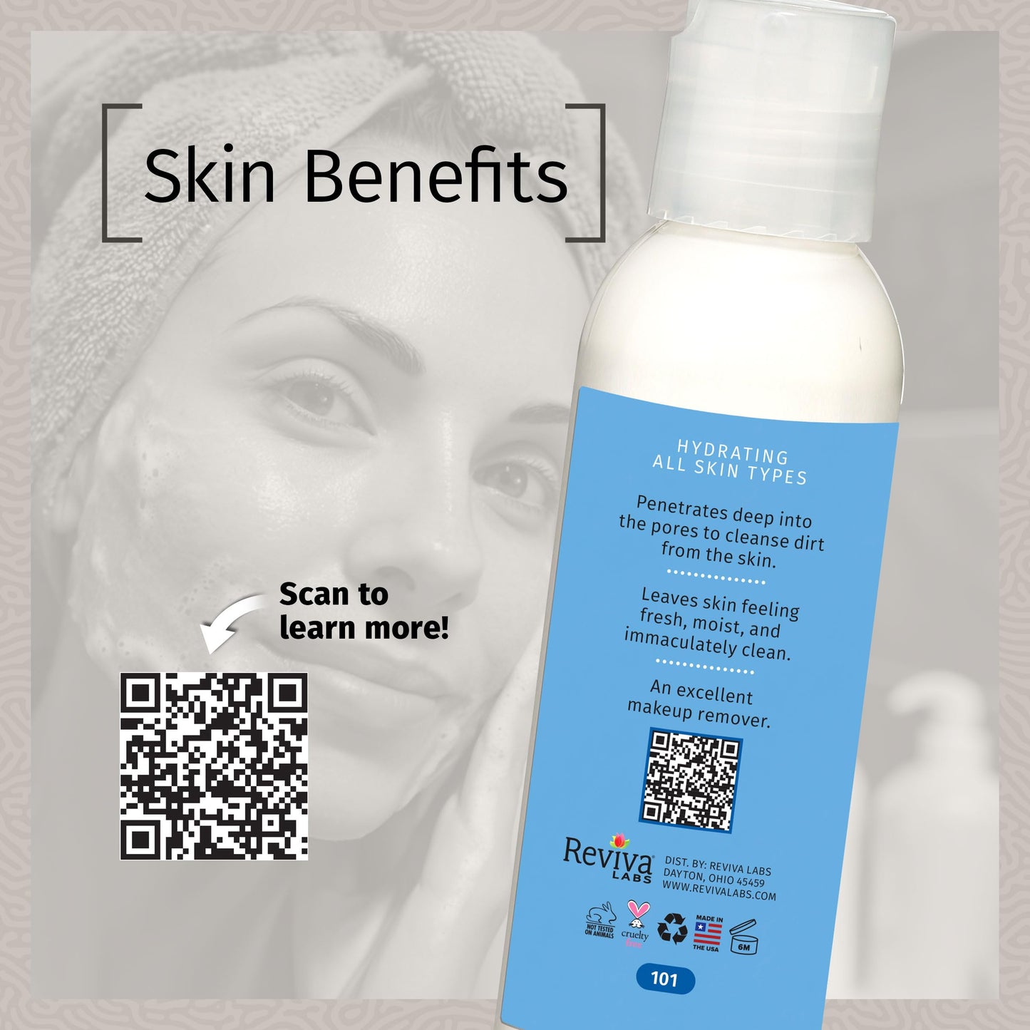 Reviva Labs Cleansing Milk - Gentle Facial Cleanser for Sensitive Skin with Aloe & Botanical Oils - Hydrating Milky Cleanser & Makeup Remover - Vegan