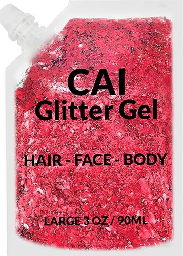 Face, Body & Hair Glitter Gel - Halloween Glitter for Kids and Women - 3 Oz Cosmetic-Grade Gel w/Moon & Stars for Festivals & Halloween Party, Easy