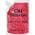 Face, Body & Hair Glitter Gel - Halloween Glitter for Kids and Women - 3 Oz Cosmetic-Grade Gel w/Moon & Stars for Festivals & Halloween Party, Easy