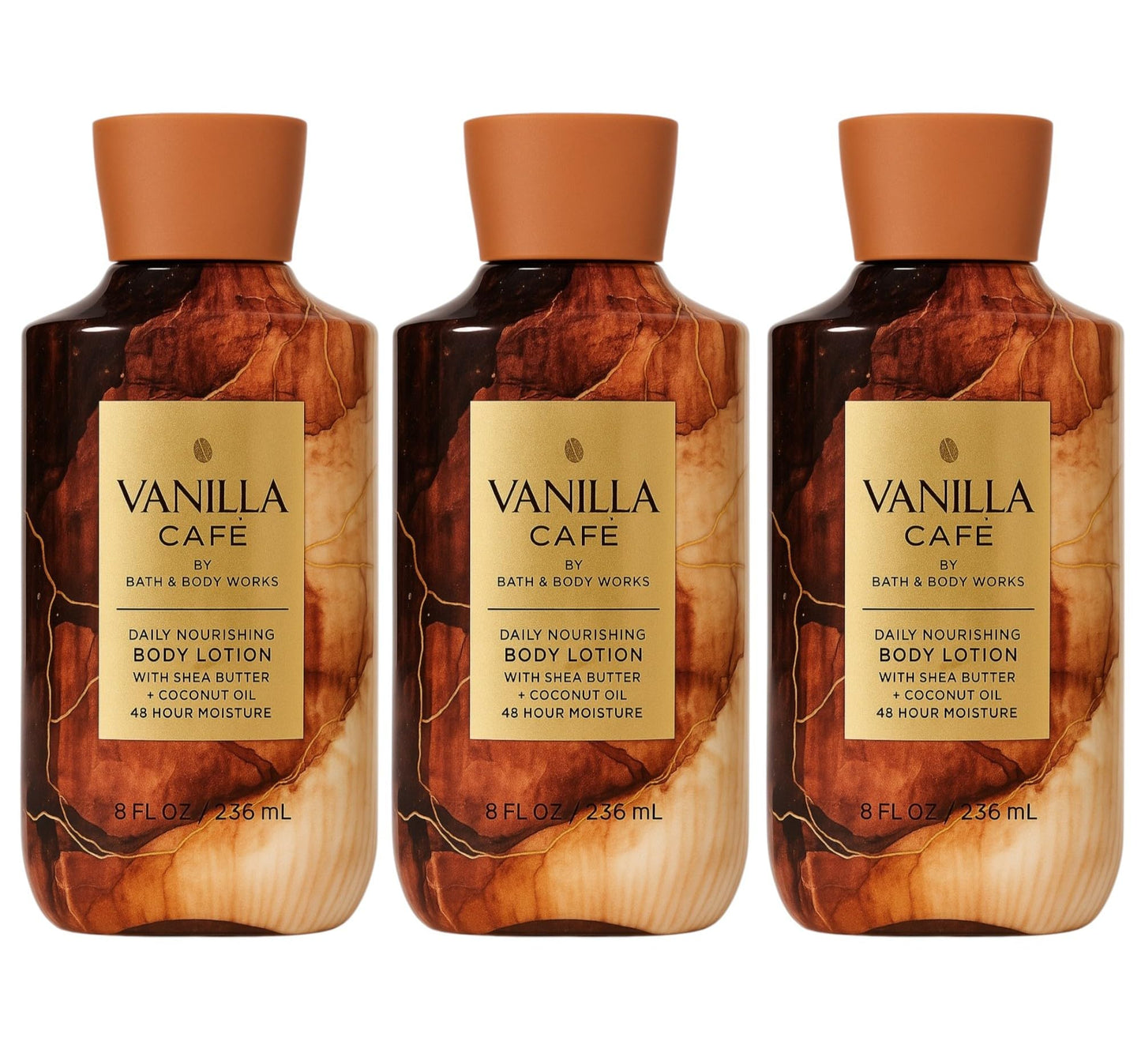 Bath & Body Works Vanilla Café Body Lotion - 3 Pack, 8 oz Each | Creamy Vanilla, Coffee & Velvety Musk Scent