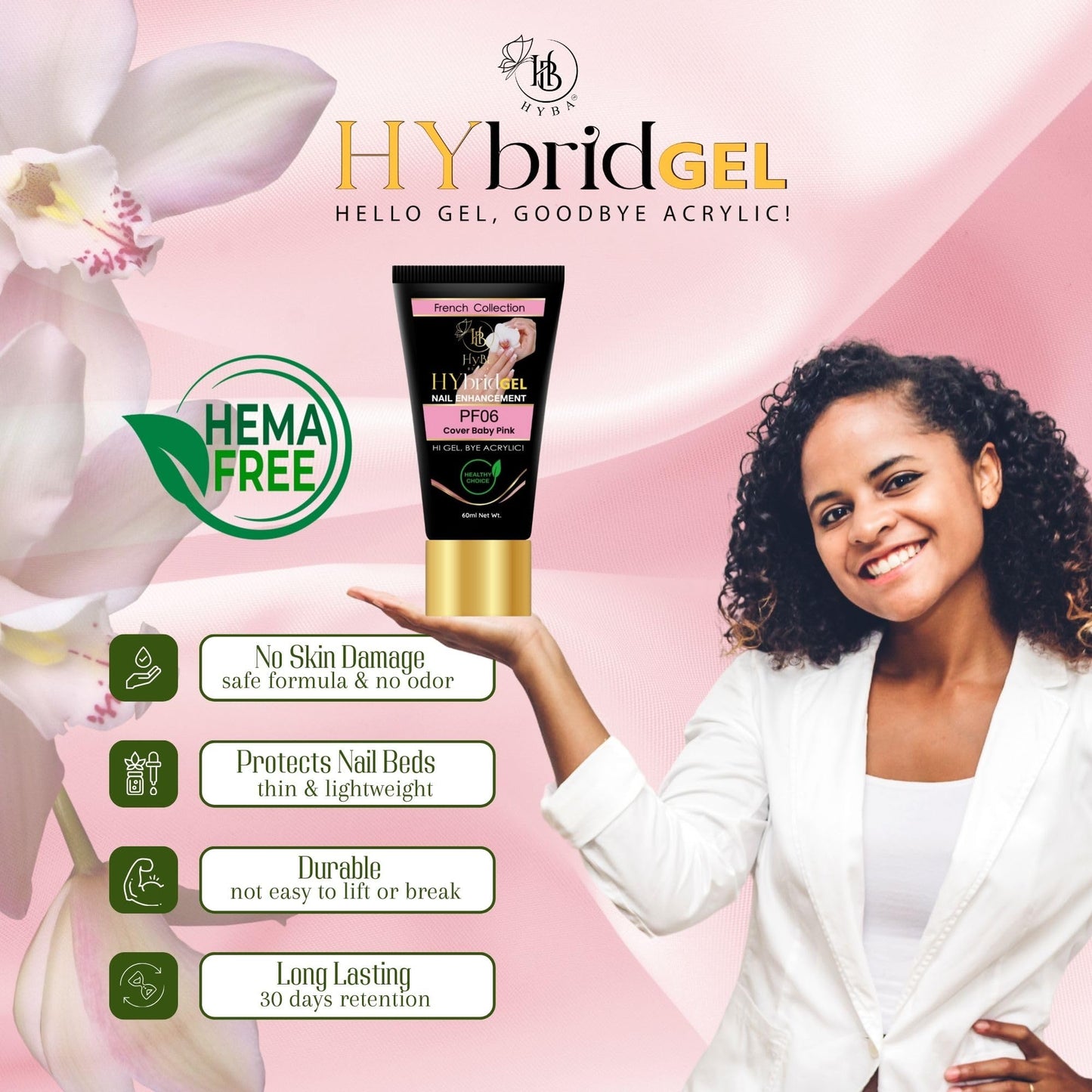HyGEL 60ml Hybrid Gel, PF06 Cover Baby Pink Beauty & Personal Care HYBA