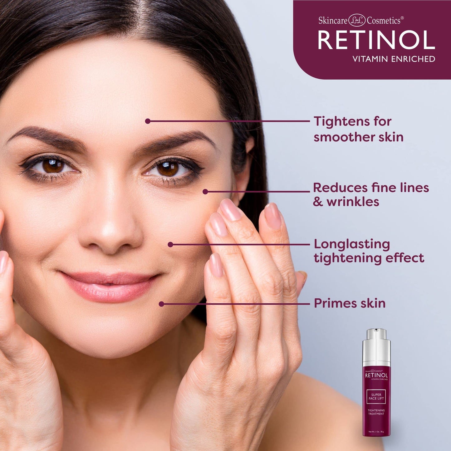 LIVAURA Retinol Super Face Lift - Visibly firms and tightens for a lifted, younger look. Infused with Retinol, Vitamins C & E, this firming blend is a