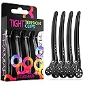 Framar Black Tight Tension Clips For Hair - Set of 4 Professional Hair Clips - Metal Hair Clips for Styling, Stylist Supplies, Hairclips, Hairstylist