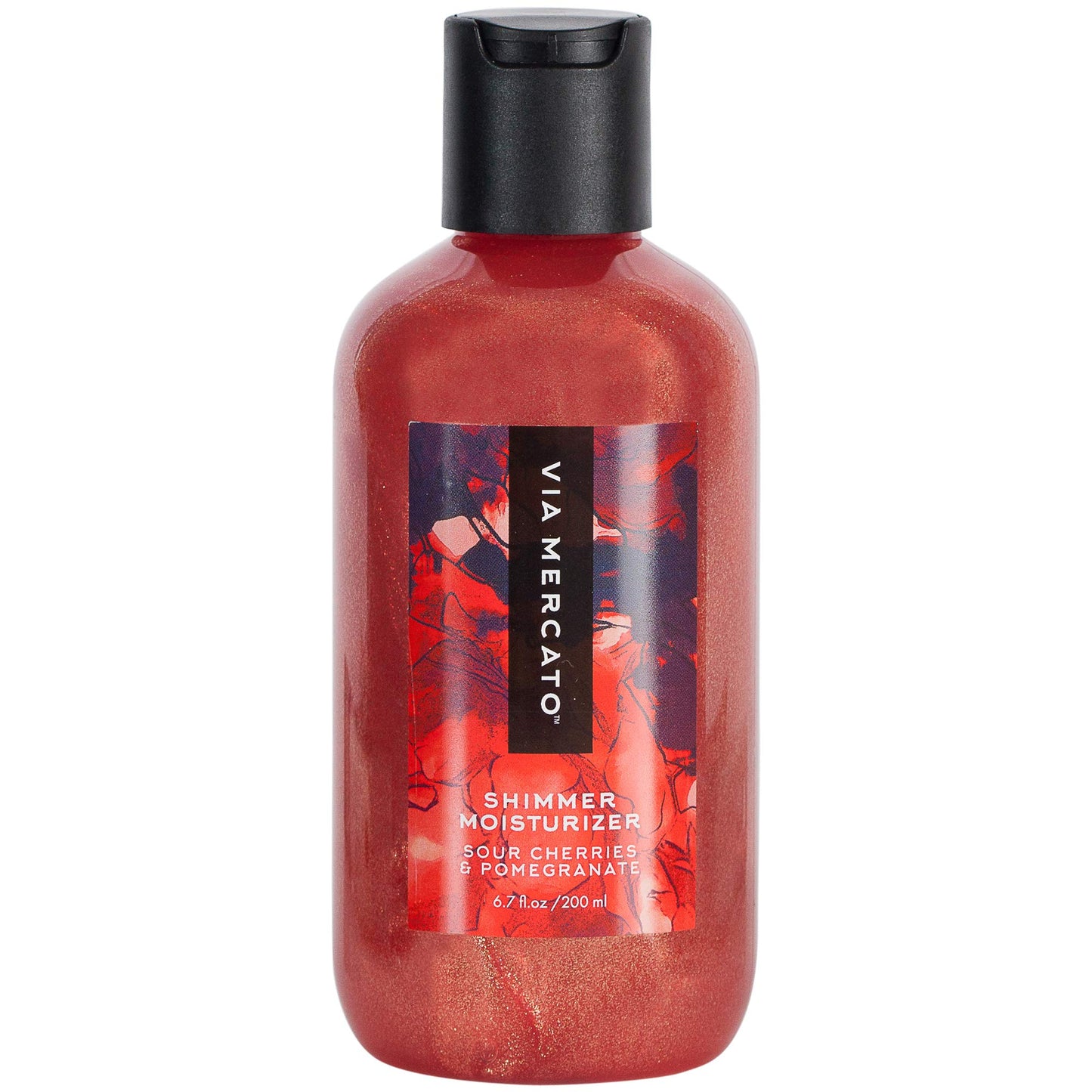 Via Mercato Bella Collection, Hydrates & Invigorates, Shimmer Moisturizer, 200 ML, No. 2 - Sour Cherries & Pomegranate