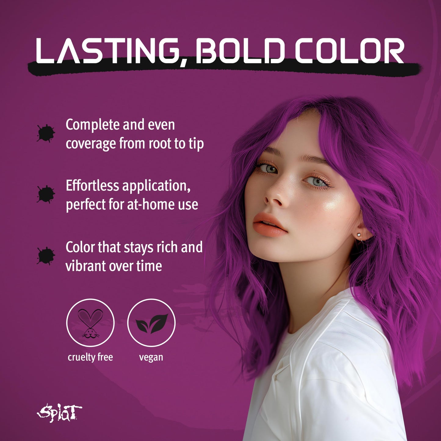 Splat Berry Blast Semi Permanent Hair Dye Kit with Bleach, 1 Application, Includes Purple Pink Hair Dye, Oxide & Bleach Powder, Vegan & Cruelty Free