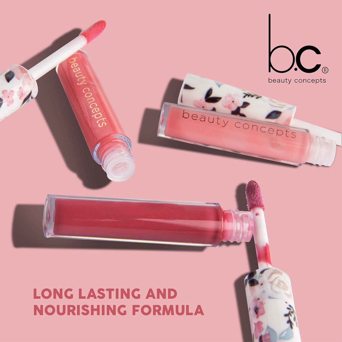 Beauty Concepts Lip Gloss Collection - Shimmering, Glossy Lip Makeup Set for a Radiant Finish, Floral Collection