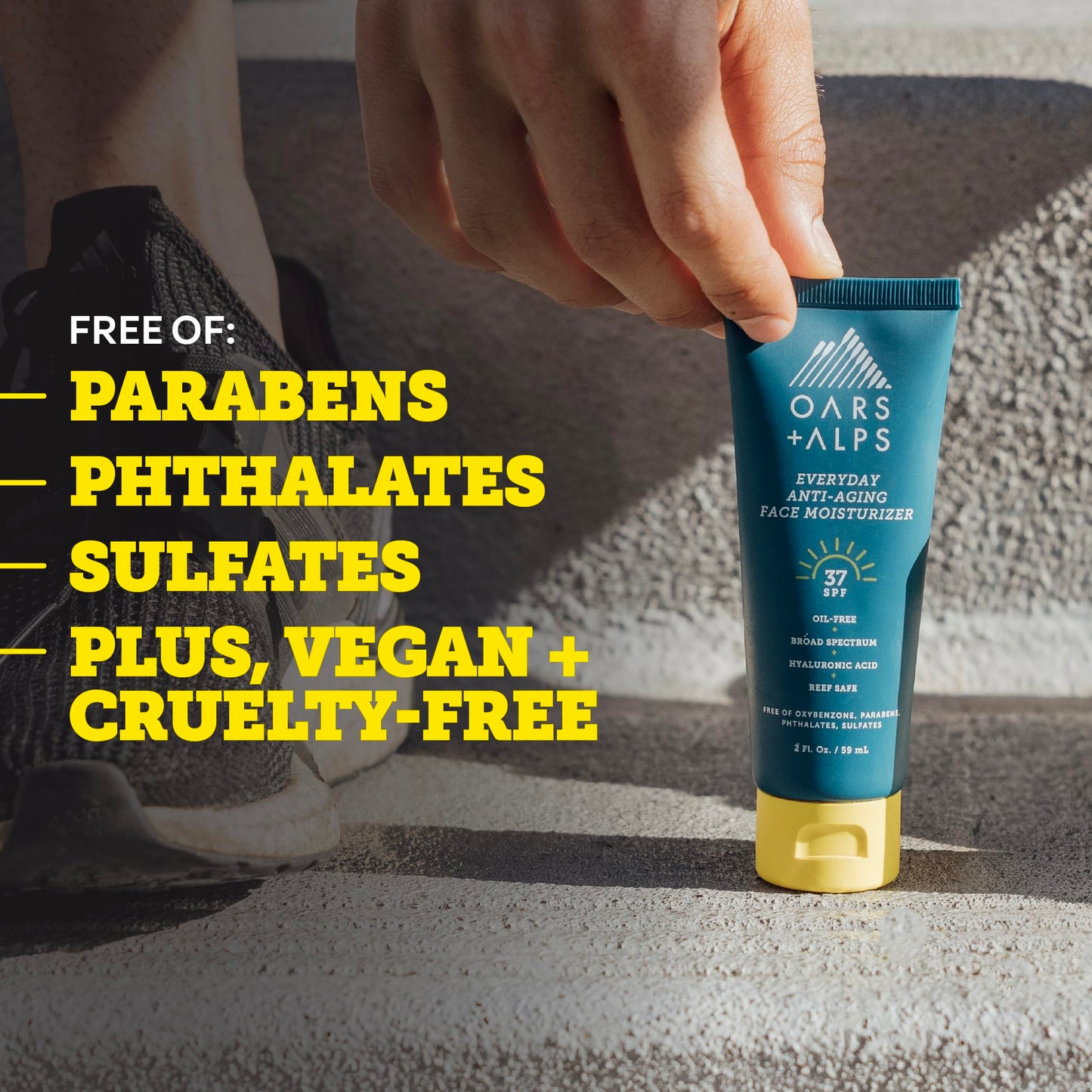 Oars + Alps Travel Sunscreen for Face & Everday Use, SPF 37 Anti Aging Face Sunscreen & Body Lotion, Infused with Hyaluronic Acid, Vitamin E and B5